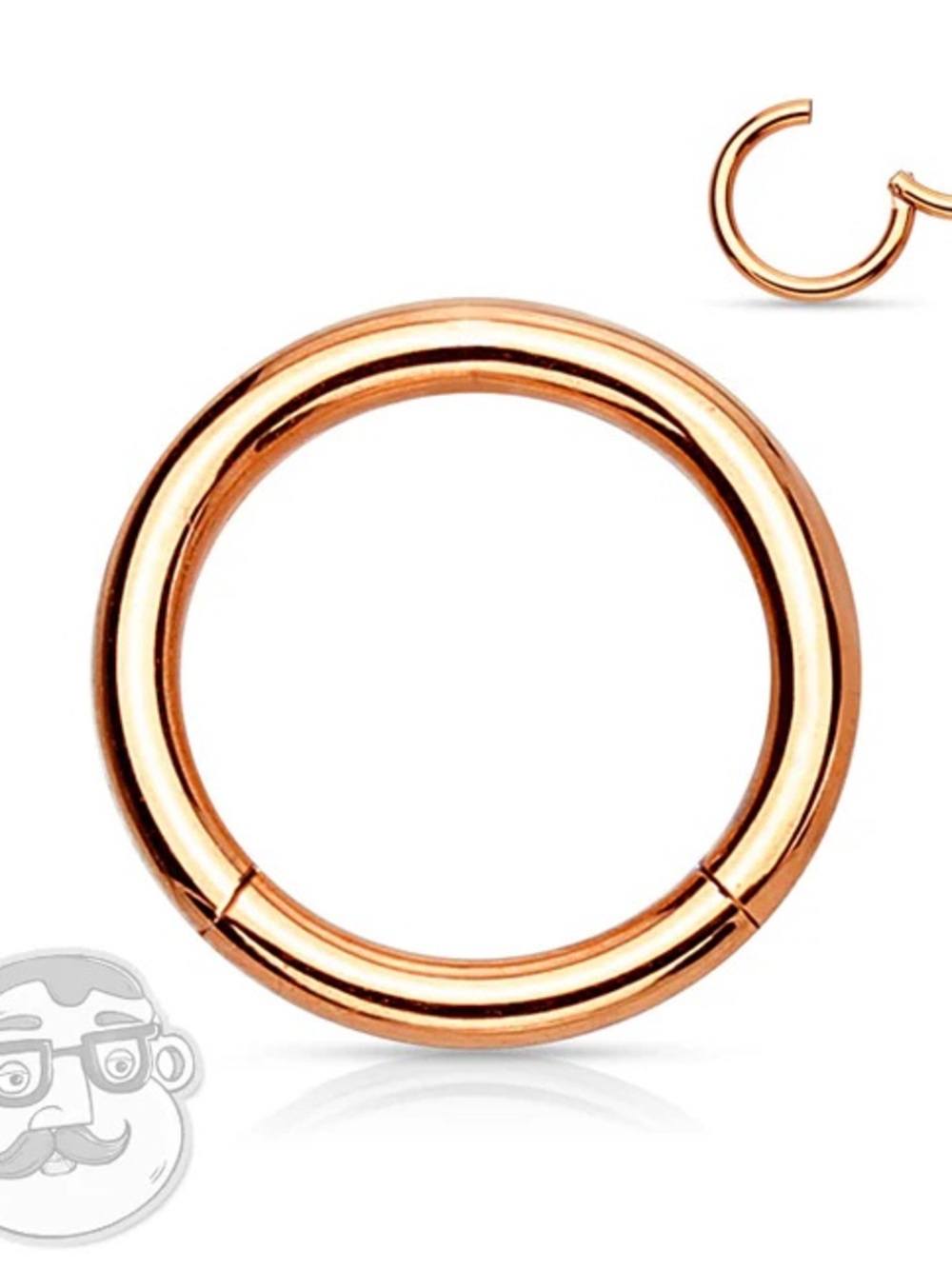 ROSE GOLD PVD HINGED STAINLESS STEEL SEGMENT HOOP RING
